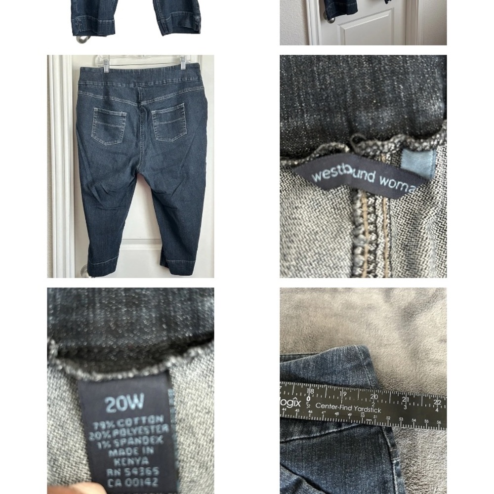 Westbound Blue Ankle Cropped Jeans with Distressed Details